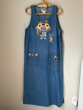 Vintage The Quacker Factory Jean Maxi Dress Women's Medium